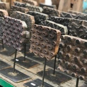 Spura Home Antique Decorative Wooden Stamp Stand